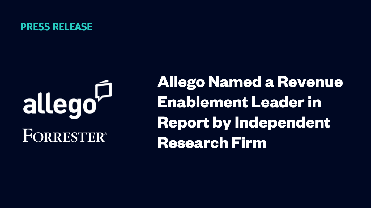 Allego Named a Revenue Enablement Leader in Report by Independent Research Firm