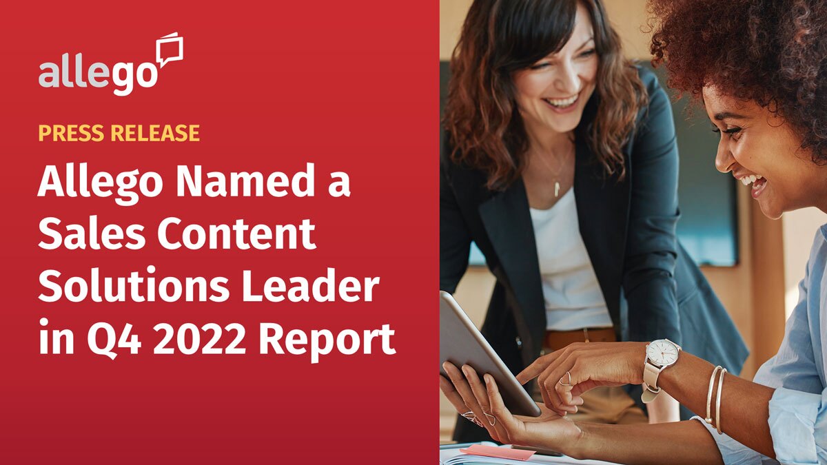 Allego® Named a Sales Content Solutions Leader in Q4 2022 Report