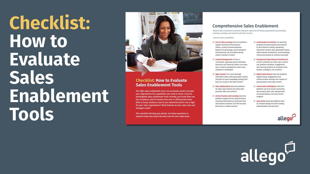 How to Evaluate Sales Enablement Tools Checklist