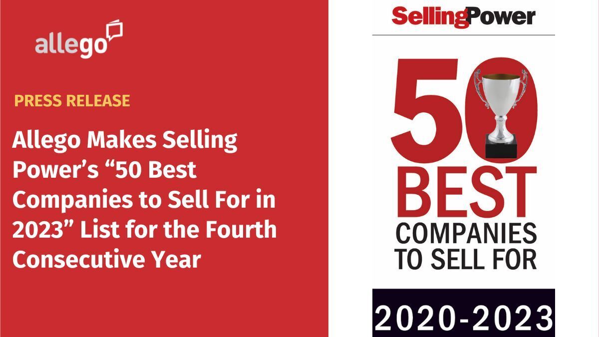 Allego Makes Selling Power’s “50 Best Companies to Sell For in 2023” List for the Fourth Consecutive Year