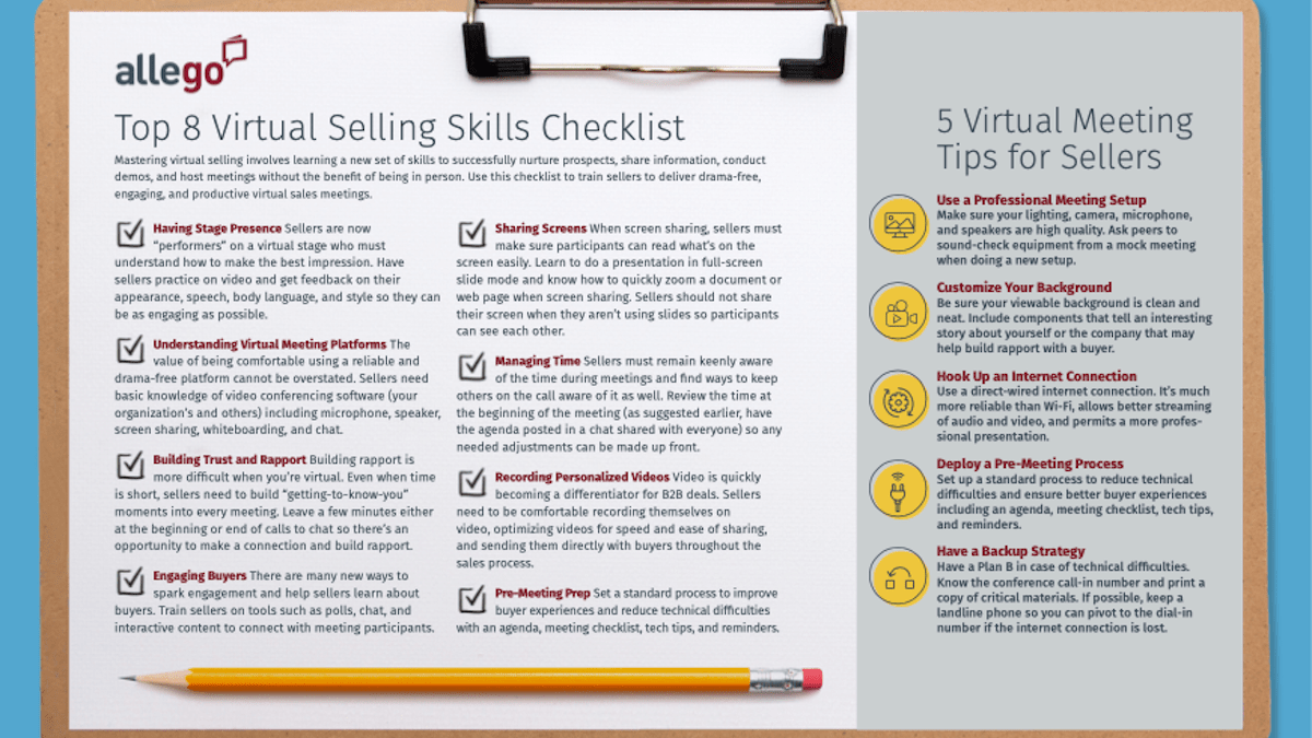 Virtual Selling Skills Checklist