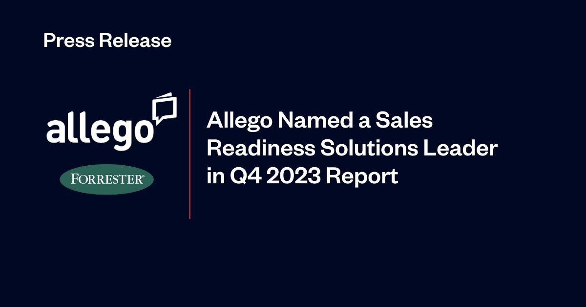 Allego Named a Sales Readiness Solutions Leader in Q4 2023 Report