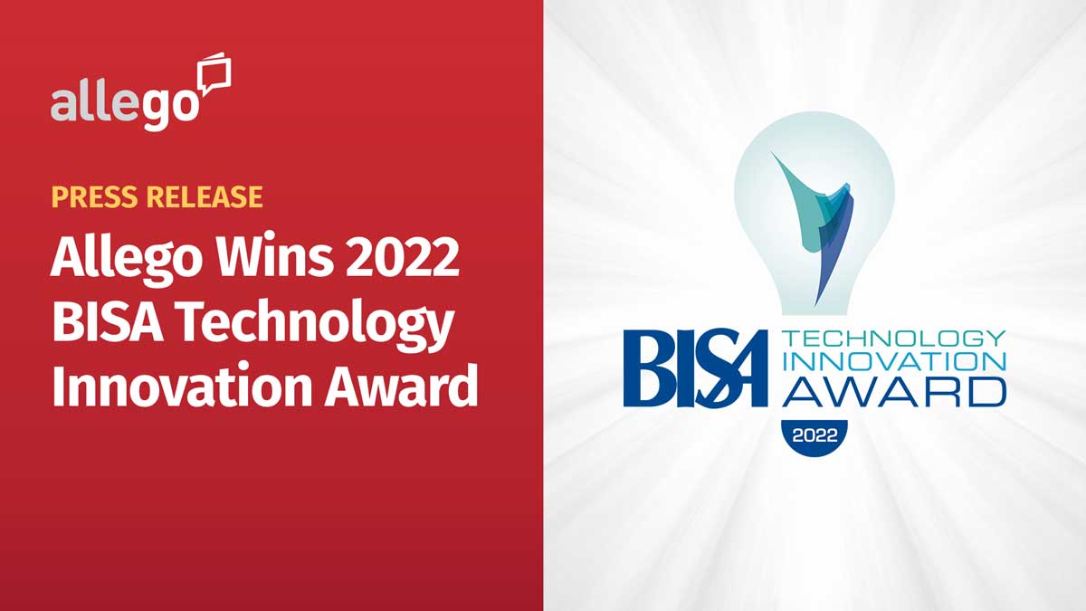 Allego® Wins BISA Technology Innovation Award Three Years Running