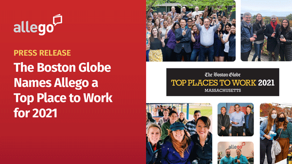 The Boston Globe Names Allego a Top Place to Work for 2021