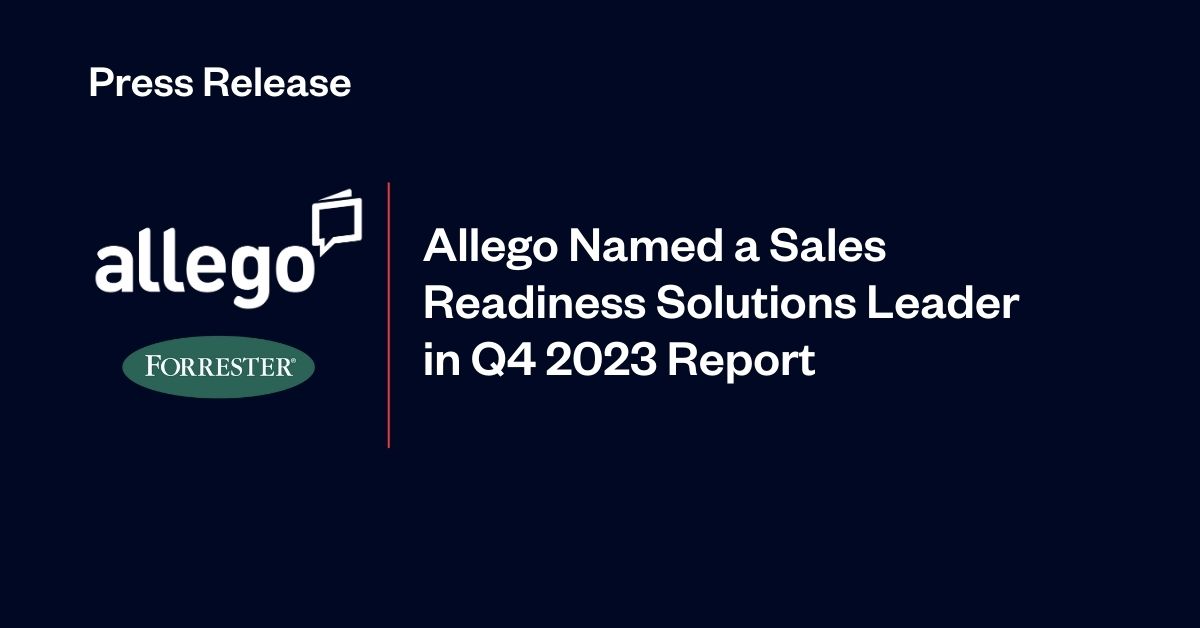 Allego Named a Sales Readiness Solutions Leader in Q4 2023 Report