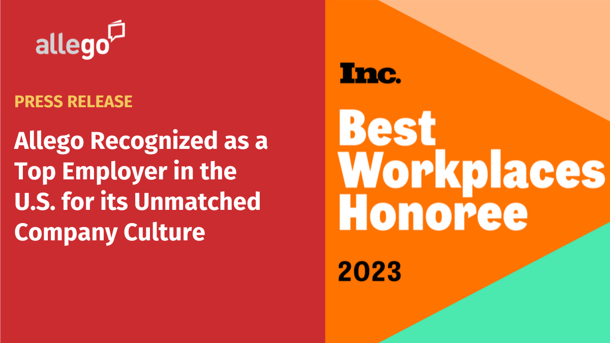 Allego Ranks Among Highest-Scoring Businesses on Inc. Magazine’s Annual List of Best Workplaces for 2023